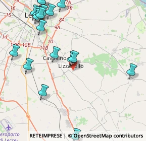 Mappa Via Ofanto &, 73023 Lizzanello LE, Italia (5.93222)