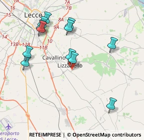 Mappa Via Ofanto &, 73023 Lizzanello LE, Italia (4.5675)