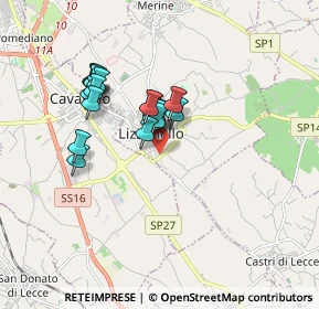 Mappa Via Ofanto &, 73023 Lizzanello LE, Italia (1.485)