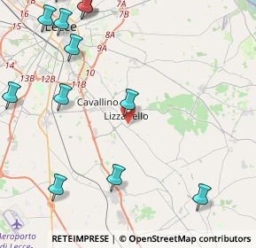 Mappa Via Piave, 73023 Lizzanello LE, Italia (6.4725)