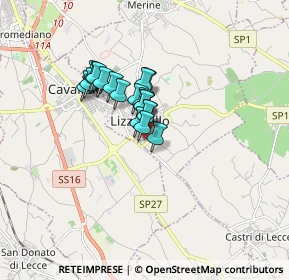 Mappa Via Piave, 73023 Lizzanello LE, Italia (1.097)