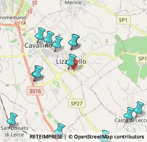 Mappa Via Piave, 73023 Lizzanello LE, Italia (2.75923)