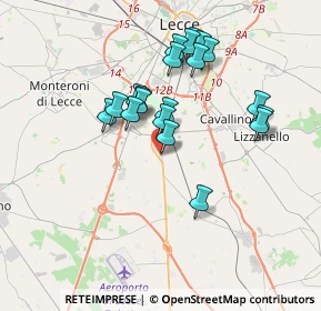 Mappa Via Sardegna, 73016 San Cesario di Lecce LE, Italia (3.469)