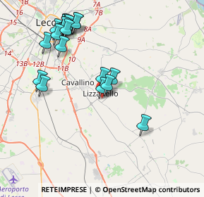Mappa Via Guglielmo Oberdan, 73023 Lizzanello LE, Italia (4.6975)