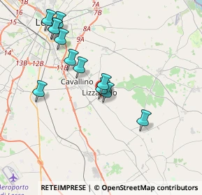 Mappa Via Guglielmo Oberdan, 73023 Lizzanello LE, Italia (4.04417)
