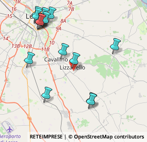 Mappa Via Guglielmo Oberdan, 73023 Lizzanello LE, Italia (5.31438)