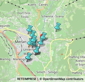 Mappa Via del Ruscello, 39012 Merano BZ, Italia (1.295)