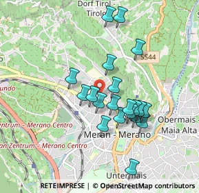 Mappa Via Vittorio Alfieri, 39012 Merano BZ, Italia (0.7695)