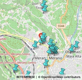 Mappa Via S. Francesco, 39012 Merano BZ, Italia (1.035)