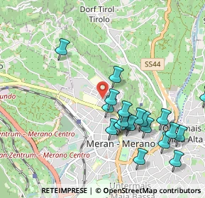Mappa Via S. Francesco, 39012 Merano BZ, Italia (1.011)