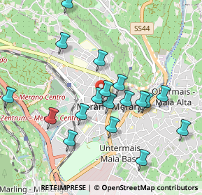 Mappa Corso della Libertà 184 Freiheitsstrasse, 39012 Merano BZ, Italia (0.91444)