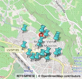 Mappa Via Mozart, 39012 Merano BZ, Italia (0.386)