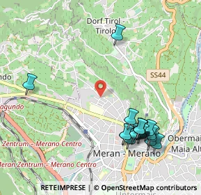 Mappa Via Mozart, 39012 Merano BZ, Italia (1.13444)