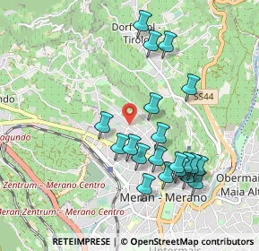 Mappa Via Mozart, 39012 Merano BZ, Italia (0.9305)