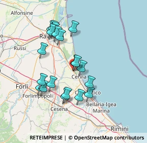 Mappa Via Bassona, 48015 Cervia RA, Italia (13.3605)