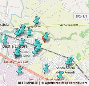 Mappa Via Spoleto, 06083 Bastia Umbra PG, Italia (1.17)