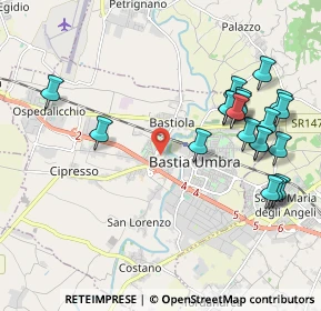 Mappa Via Monte Vettore, 06083 Bastia Umbra PG, Italia (2.373)
