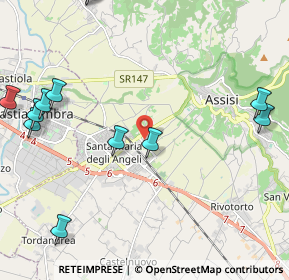 Mappa Via Giosuè Borsi, 06081 Santa Maria degli Angeli PG, Italia (2.99833)