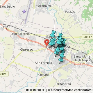 Mappa Via Tevere, 06083 Bastia Umbra PG, Italia (1.22421)
