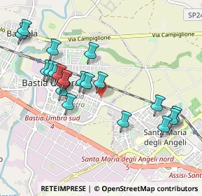 Mappa Via Siria, 06083 Bastia Umbra PG, Italia (1.035)