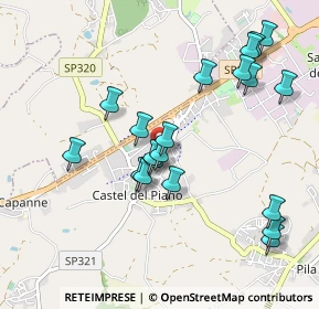 Mappa Via Strozzacapponi, 06100 Castel del Piano PG, Italia (1.013)