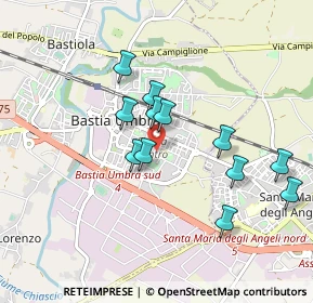 Mappa Via Longarone, 06083 Bastia Umbra PG, Italia (0.835)