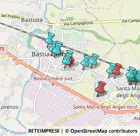 Mappa Via Longarone, 06083 Bastia Umbra PG, Italia (0.99375)