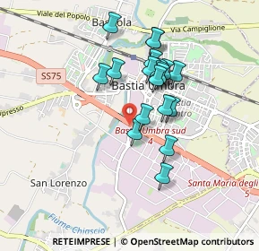 Mappa SS 75 Centrale Umbra, 06083 Bastia Umbra PG, Italia (0.75421)