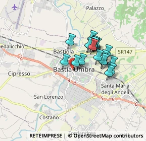 Mappa Via Colomba Antonietti, 06083 Bastia Umbra PG, Italia (1.3635)