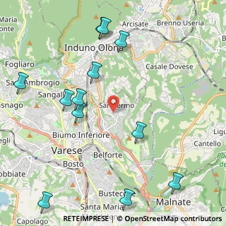 Mappa Via Rovereto, 21100 Varese VA, Italia (2.615)