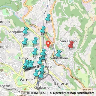 Mappa Via Tiepolo Giambattista, 21100 Varese VA, Italia (1.0885)