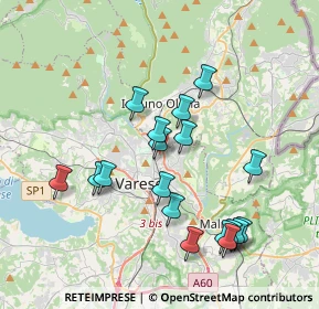 Mappa Via Tiepolo Giambattista, 21100 Varese VA, Italia (3.70111)