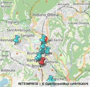 Mappa Via Tiepolo Giambattista, 21100 Varese VA, Italia (1.89182)