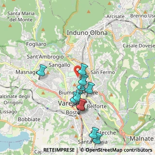 Mappa Via D. Montorfano, 21100 Varese VA, Italia (1.82182)