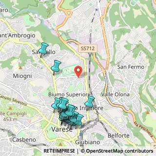 Mappa Via Guido Reni, 21100 Varese VA, Italia (1.213)