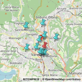 Mappa Via Guido Reni, 21100 Varese VA, Italia (1.35167)