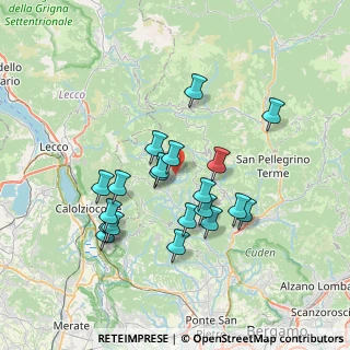Mappa 24030 Corna Imagna BG, Italia (6.4685)