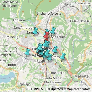 Mappa Via Filippo Turati, 21100 Varese VA, Italia (1.12667)