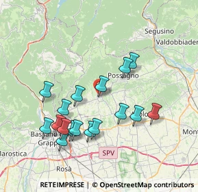 Mappa Via Molinetto, 31017 Crespano del Grappa TV, Italia (7.27353)