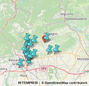 Mappa Via Colli, 31017 Paderno del Grappa TV, Italia (6.968)