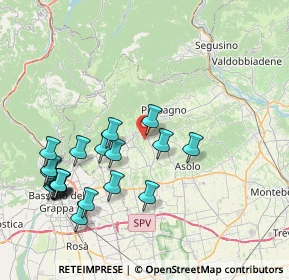 Mappa Via Colli, 31017 Paderno del Grappa TV, Italia (8.6835)