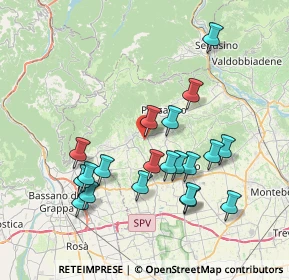 Mappa Via Colli, 31017 Paderno del Grappa TV, Italia (7.3985)