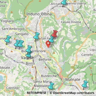 Mappa Via Belmonte, 21100 Varese VA, Italia (2.57364)
