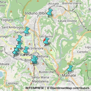 Mappa Via Belmonte, 21100 Varese VA, Italia (2.43167)