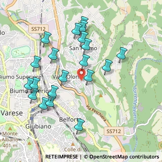 Mappa Via Belmonte, 21100 Varese VA, Italia (1.0285)