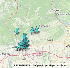 Mappa Via Aldo Moro, 31017 Crespano del Grappa TV, Italia (7.24875)