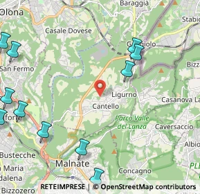 Mappa Via del Nevedro, 21050 Cantello VA, Italia (3.12333)