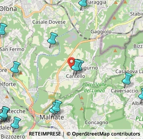 Mappa Via del Nevedro, 21050 Cantello VA, Italia (3.16929)