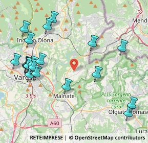Mappa Via del Nevedro, 21050 Cantello VA, Italia (4.9145)