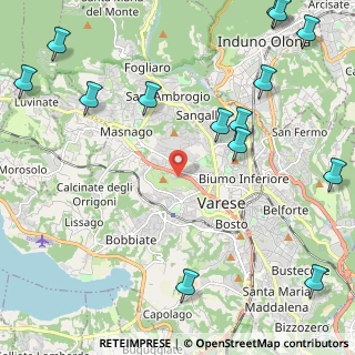 Mappa Via Monte Tabor, 21100 Varese VA, Italia (3.085)